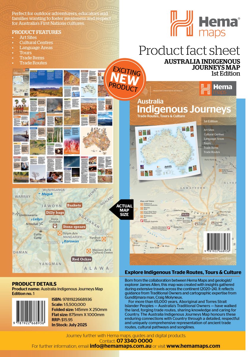 Australia Indigenous Journey's Map | Hema Maps - Maps | A247 Gear