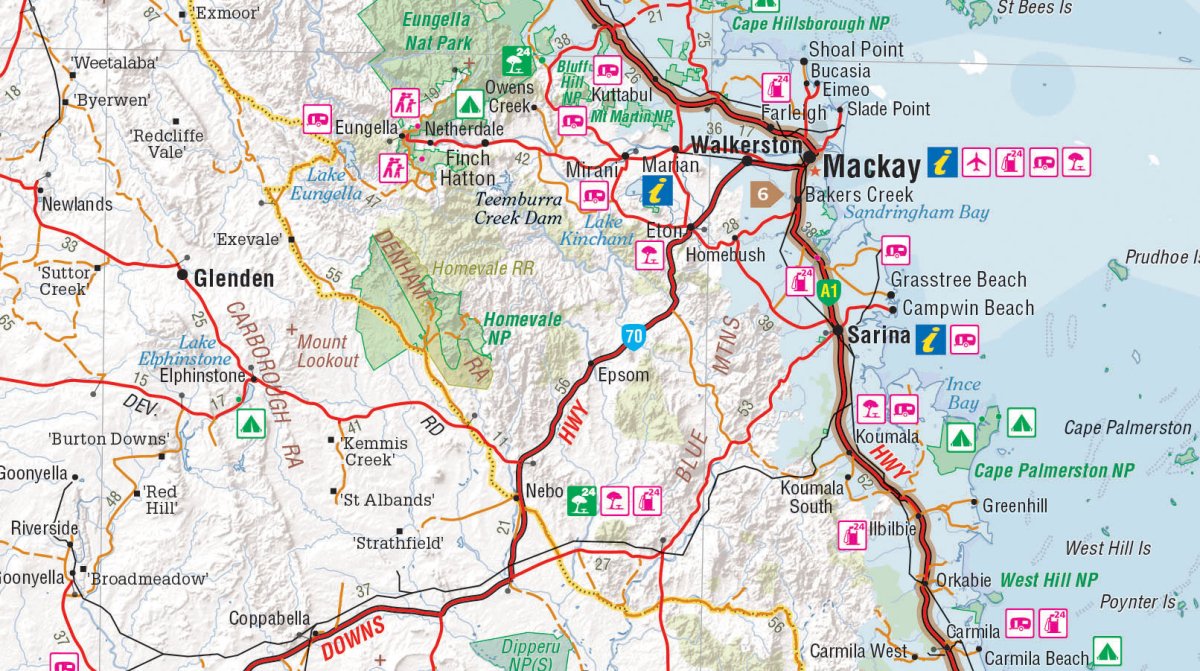 Brisbane to Cairns Map | Hema Maps - Maps | A247 Gear