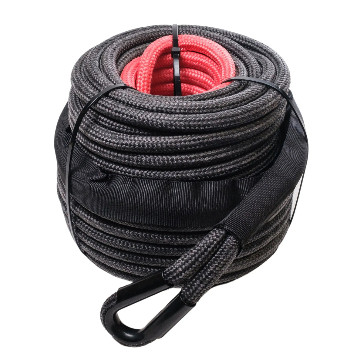 Double Braided Winch Rope - 30M - 8,000KG - Black | Saber Offroad | A247 Gear