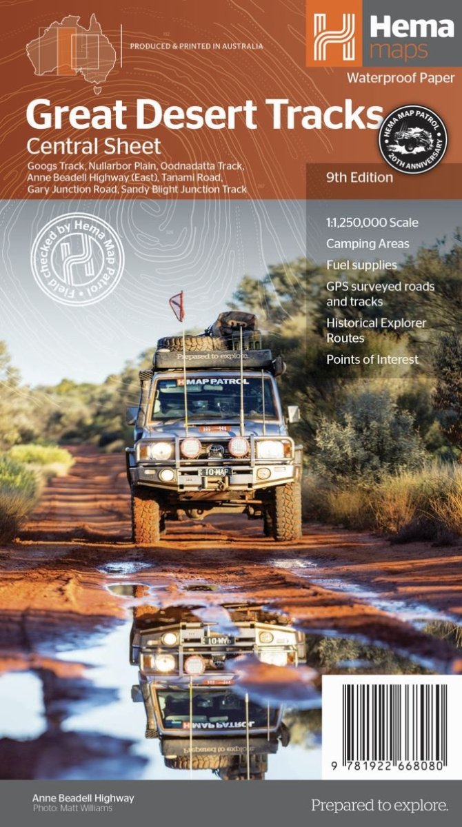 Great Desert Tracks Central Sheet | Hema Maps - Maps | A247 Gear