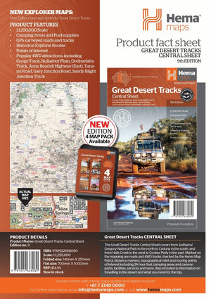 Great Desert Tracks Central Sheet | Hema Maps - Maps | A247 Gear