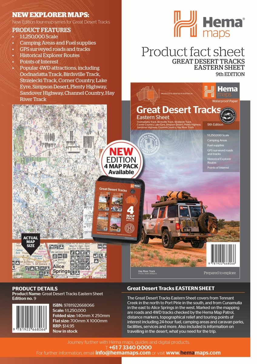 Great Desert Tracks Eastern Sheet | Hema Maps - Maps | A247 Gear