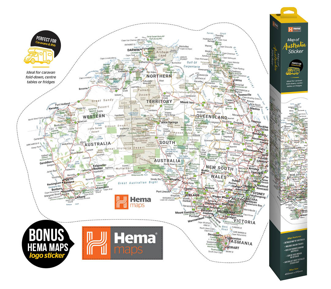 Hema Sticker Map (440mm x 370mm) | Other - Packaging, Misc. | A247 Gear