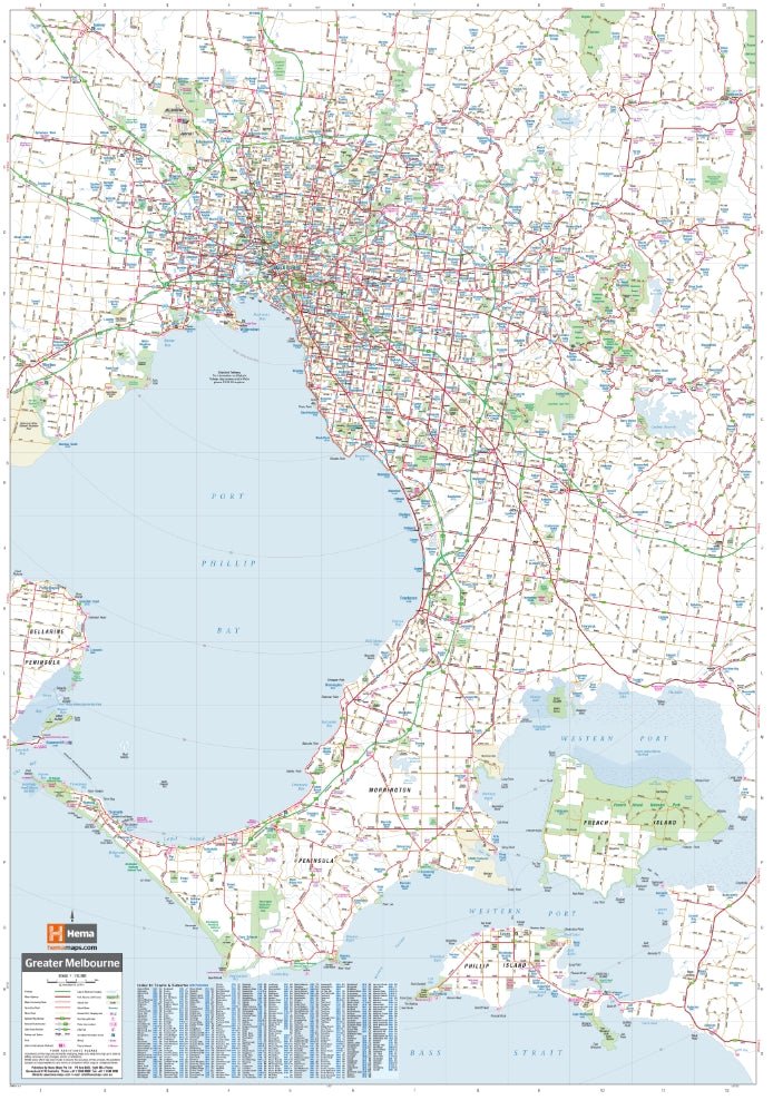 Melbourne and Regional Wall Map | Hema Maps - Maps | A247 Gear