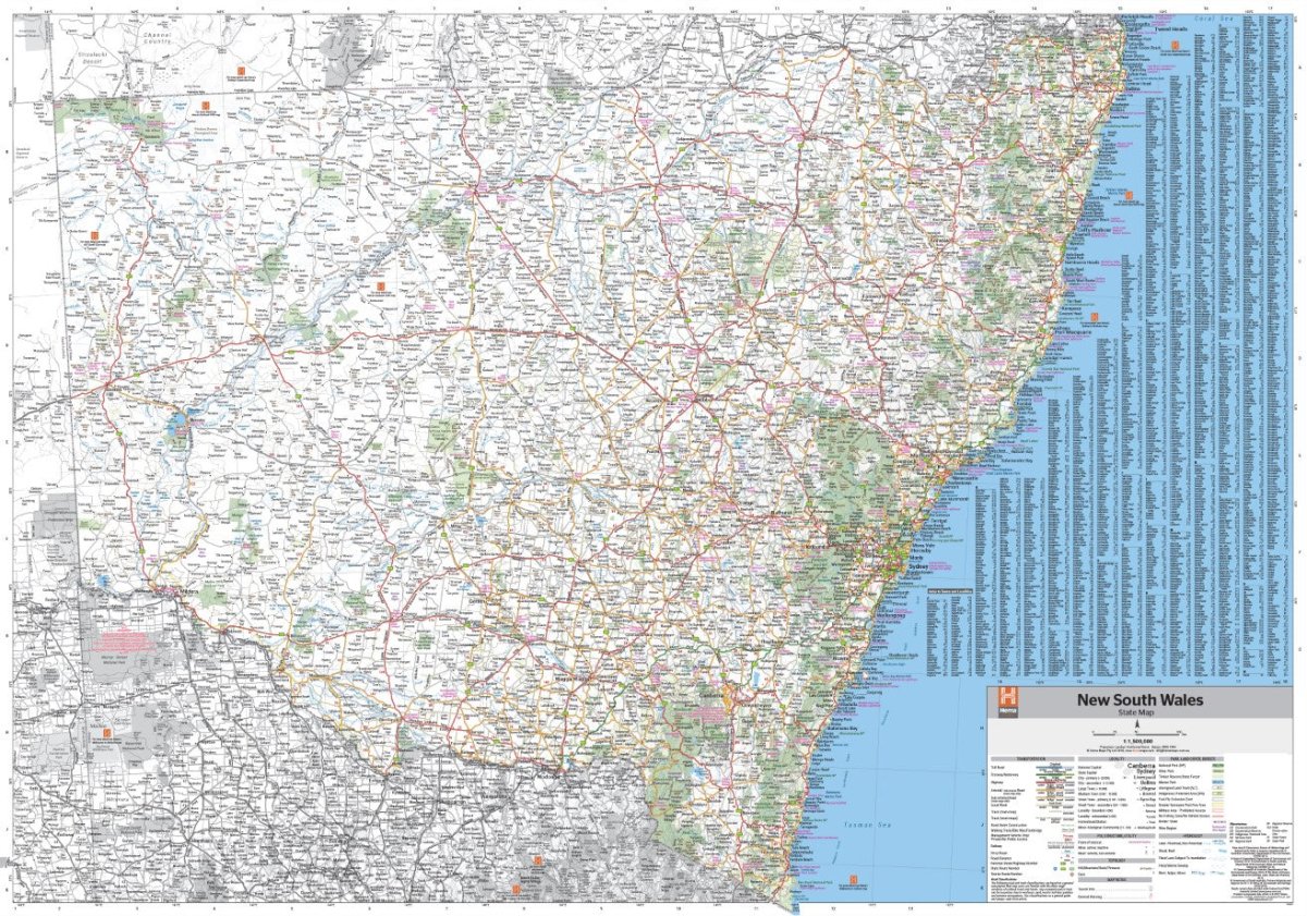New South Wales State Wall Map | Hema Maps - Maps | A247 Gear