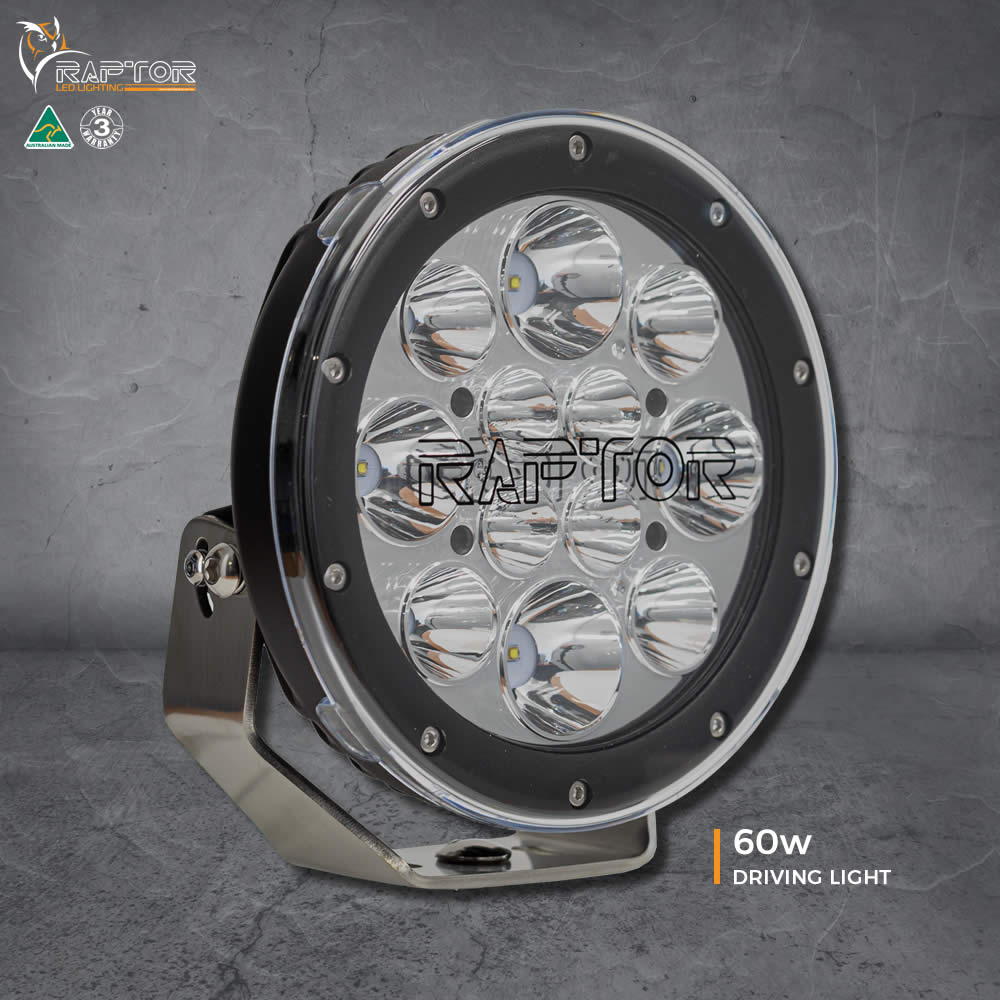 Raptor 60W 7? LED Driving Light | Ultra Vision | A247 Gear