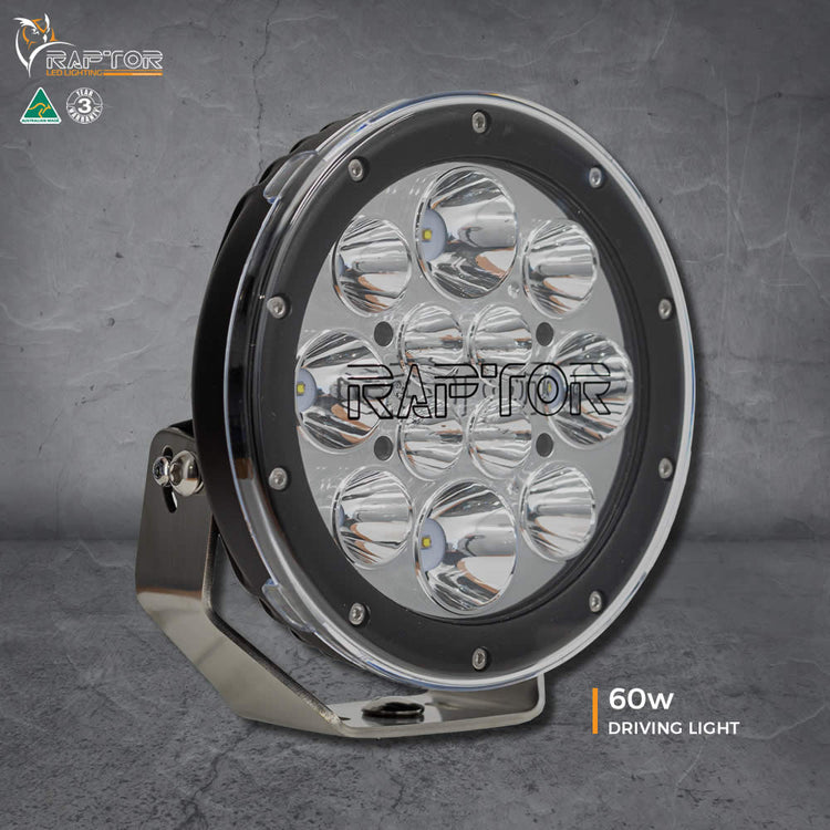 Raptor 60W 7? LED Driving Light | Ultra Vision | A247 Gear