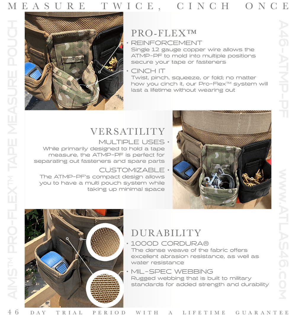 Atlas46 AIMS Pro-Flex Tape Measure Pouch | Atlas46 | A247 Gear