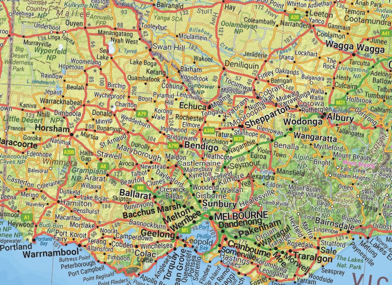 Australia Road and Terrain Wall Map | Hema Maps | A247 Gear