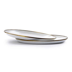 Barebones - Enamel Deep Plate Set of 2 - Eggshell | Barebones | A247 Gear