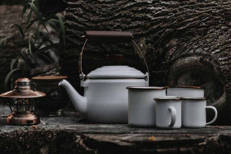 Barebones - Enamel Teapot - Egg Shell | Barebones | A247 Gear