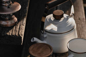 Barebones - Enamel Teapot - Egg Shell | Barebones | A247 Gear