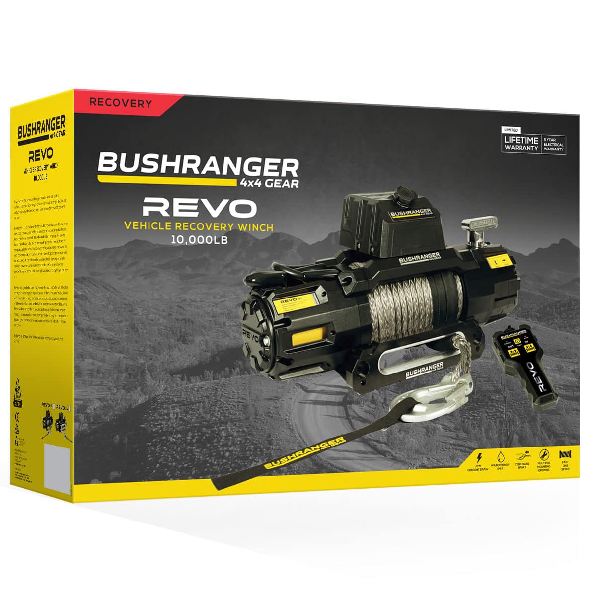Bushranger REVO 10,000LB Winch with Synthetic Rope | Bushranger 4x4 | A247 Gear