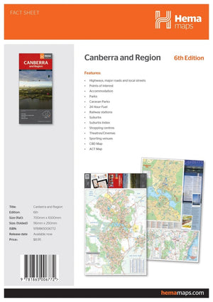 Canberra & Region Map | Hema Maps | A247 Gear