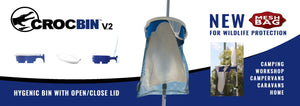 Croc Bin V2 - pole or surface mounted Flip lid bin | Supapeg Australia | A247 Gear
