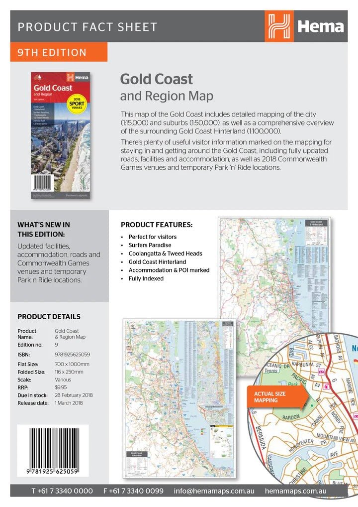 Gold Coast & Region Map | Hema Maps | A247 Gear