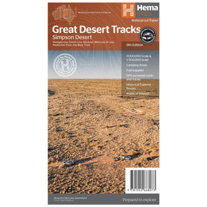 Great Desert Tracks Simpson Desert Map | Hema Maps | A247 Gear