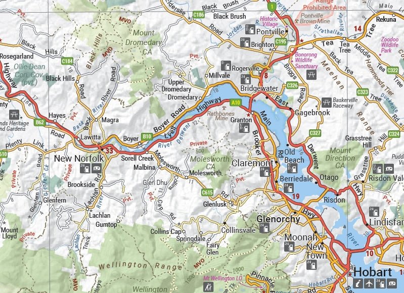 Hobart & Region Map | Hema Maps | A247 Gear