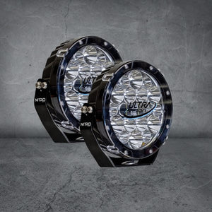 NITRO 80 MAXX 7" LED DRIVING LIGHT PAIR - WIDR - 4500K - BLACK RIM | Nitro | A247 Gear