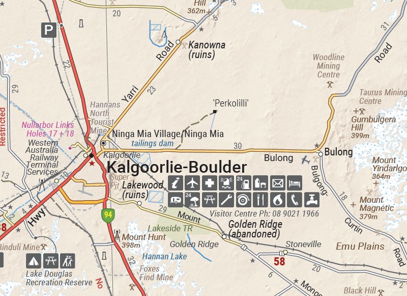 Nullarbor Plain - Western Map - Kalgoorlie to Border Village | Hema Maps | A247 Gear
