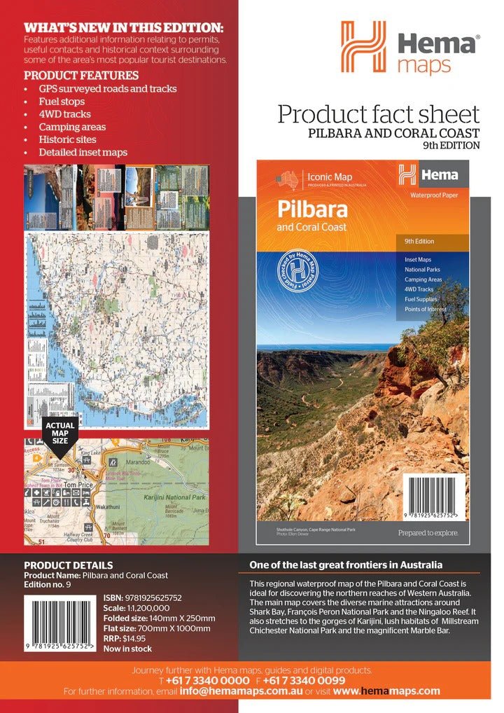 Pilbara & Coral Coast Map | Hema Maps | A247 Gear