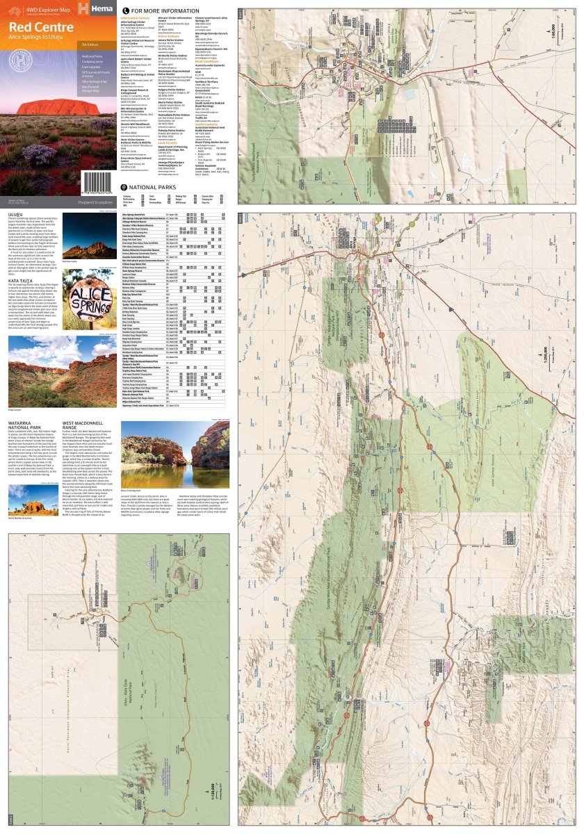 The Red Centre Map | Hema Maps | A247 Gear