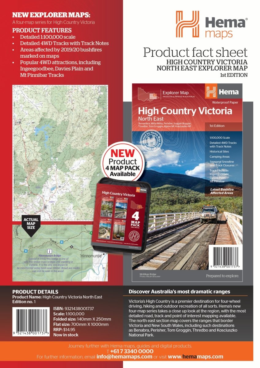 The Victorian High Country - North Eastern Map | Hema Maps | A247 Gear