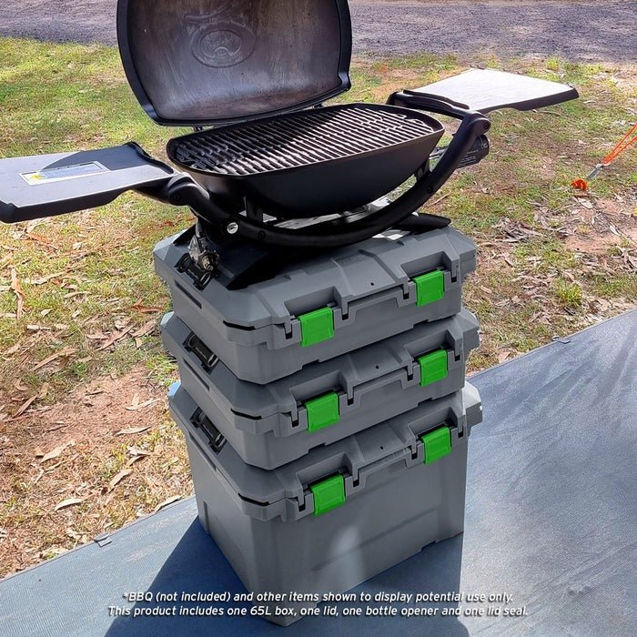 TRED GT Storage Box 65L - Shallow - Grey With Green | Tred | A247 Gear