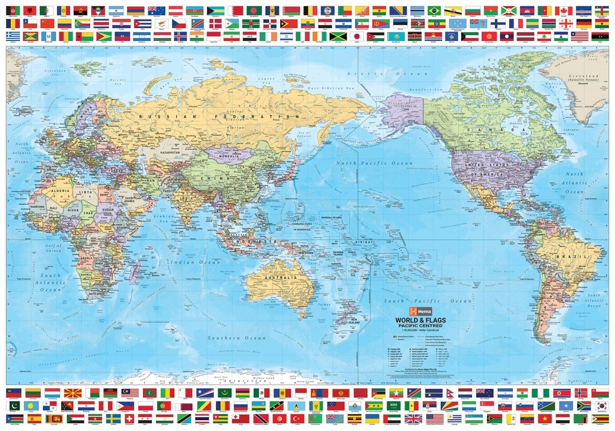 2 in 1 Twin Pack - Australia and World Wall Maps | Hema Maps - Maps | A247 Gear