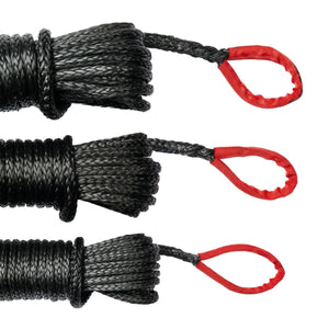 6,000KG Black SaberPro Winch Extension Rope w/Red Sheath Eyes - 20M | Saber Offroad | A247 Gear