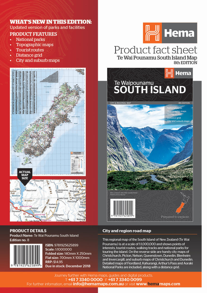 Load image into Gallery viewer, South Island New Zealand Map (Te Waipounamu)
