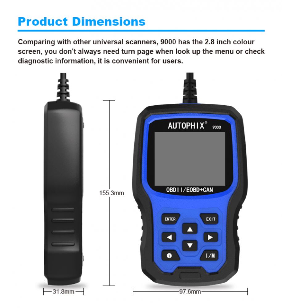 AUTOPHIX 9000 OBDII+EOBD/CAN Universal Code Reader
