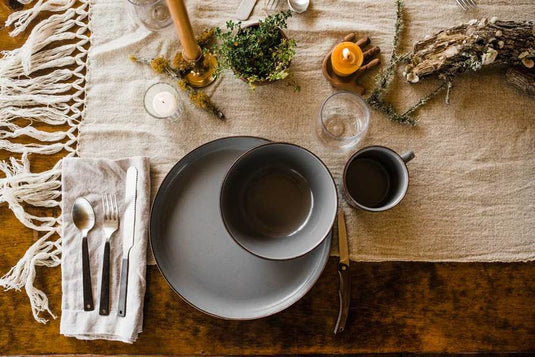 Barebones - Enamel Bowl Set of 2 - Slate Grey