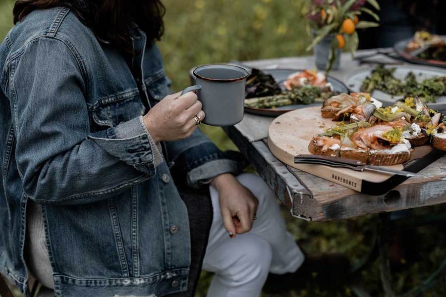 Barebones - Enamel Deep Plate Set of 2 - Slate Grey