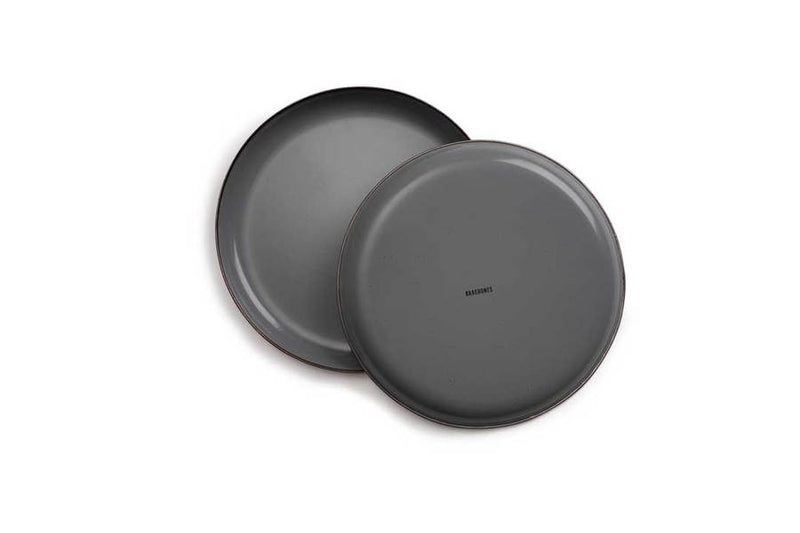 Load image into Gallery viewer, Barebones - Enamel Deep Plate Set of 2 - Slate Grey
