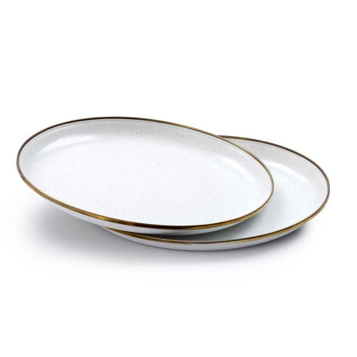 Load image into Gallery viewer, Barebones - Enamel Salad Plate Set of 2 - Eggshell
