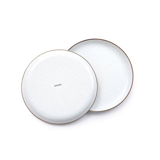 Barebones - Enamel Salad Plate Set of 2 - Eggshell