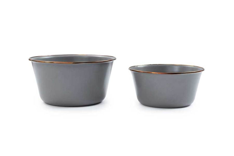 Load image into Gallery viewer, Barebones - Enamel Mixing Bowl Set of 2 - Slate Grey
