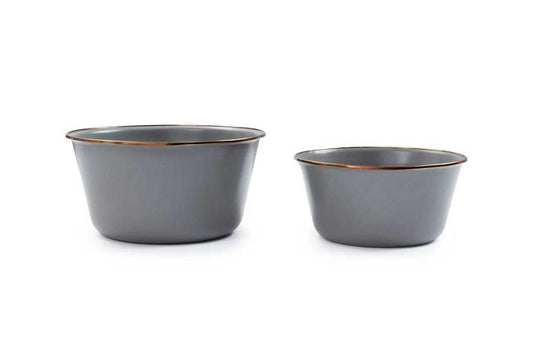 Barebones - Enamel Mixing Bowl Set of 2 - Slate Grey