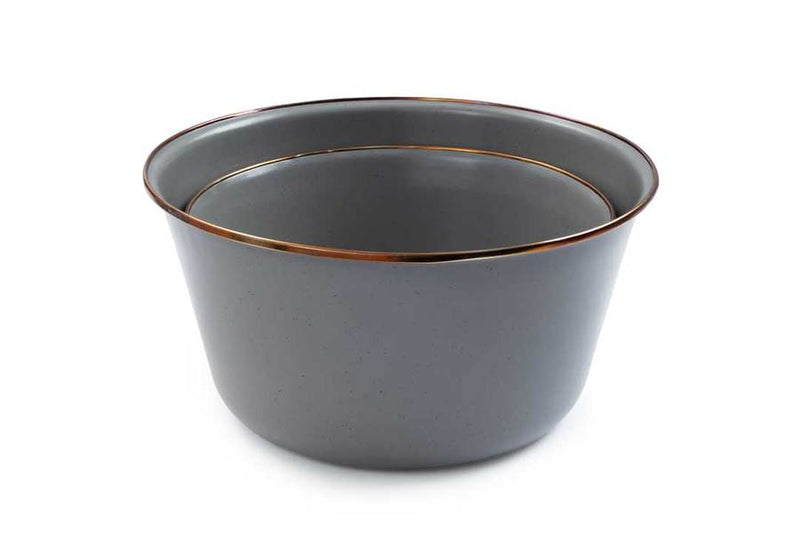 Load image into Gallery viewer, Barebones - Enamel Mixing Bowl Set of 2 - Slate Grey
