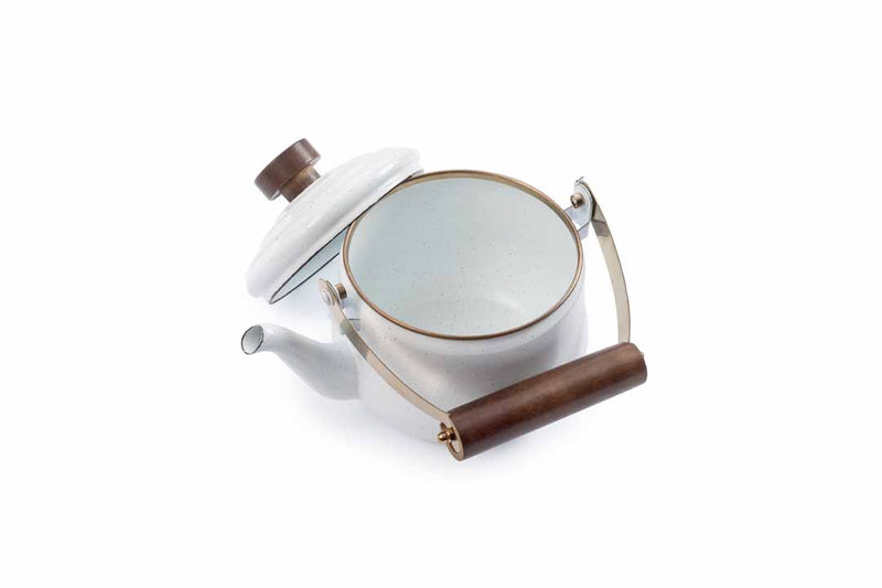 Load image into Gallery viewer, Barebones - Enamel Teapot - Egg Shell
