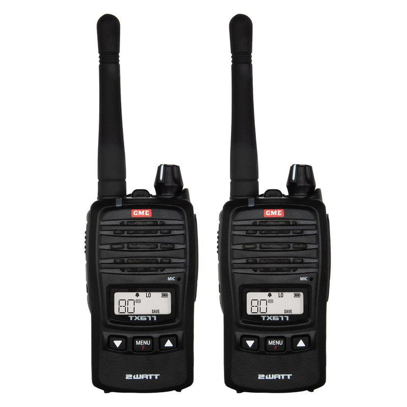 Load image into Gallery viewer, GME TX677TP 2 WATT UHF CB HANDHELD RADIO - TWIN PACK
