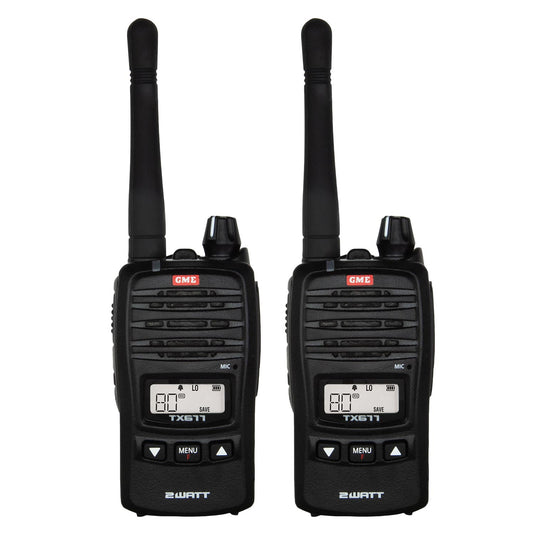 GME TX677TP 2 WATT UHF CB HANDHELD RADIO - TWIN PACK
