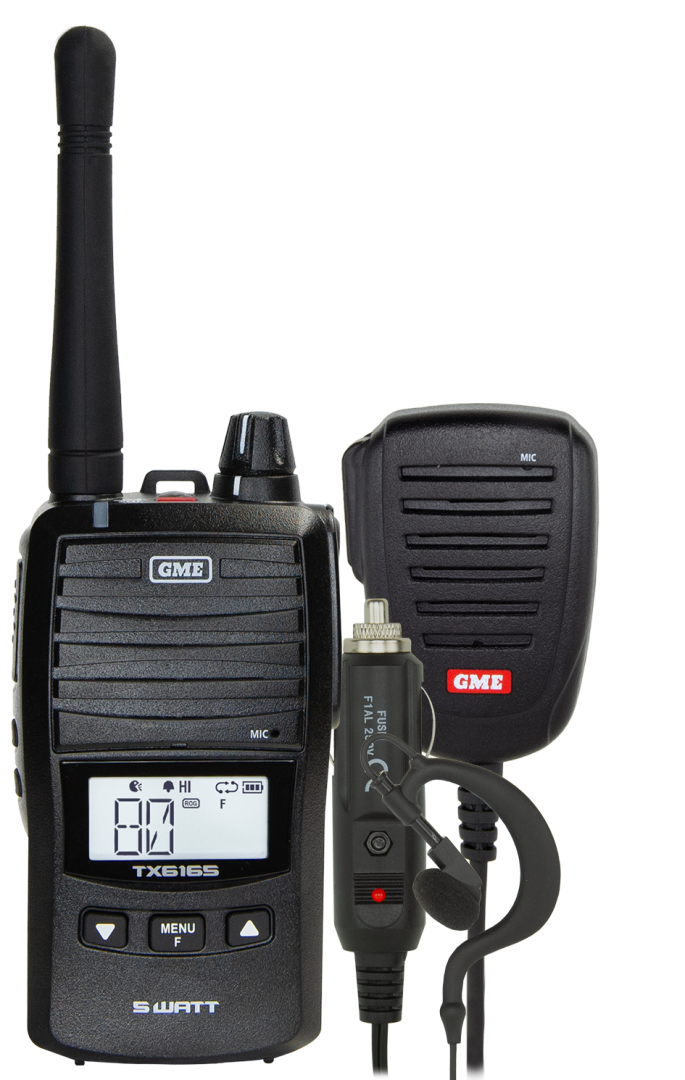Load image into Gallery viewer, GME TX6165 5/1 Watt UHF CB Handheld Radio including Accessories
