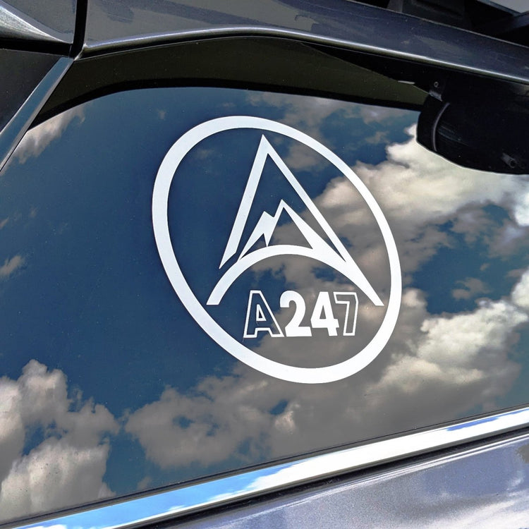 A247 - Vinyl Cut Sticker Round 190mm (White) | A247 | A247 Gear