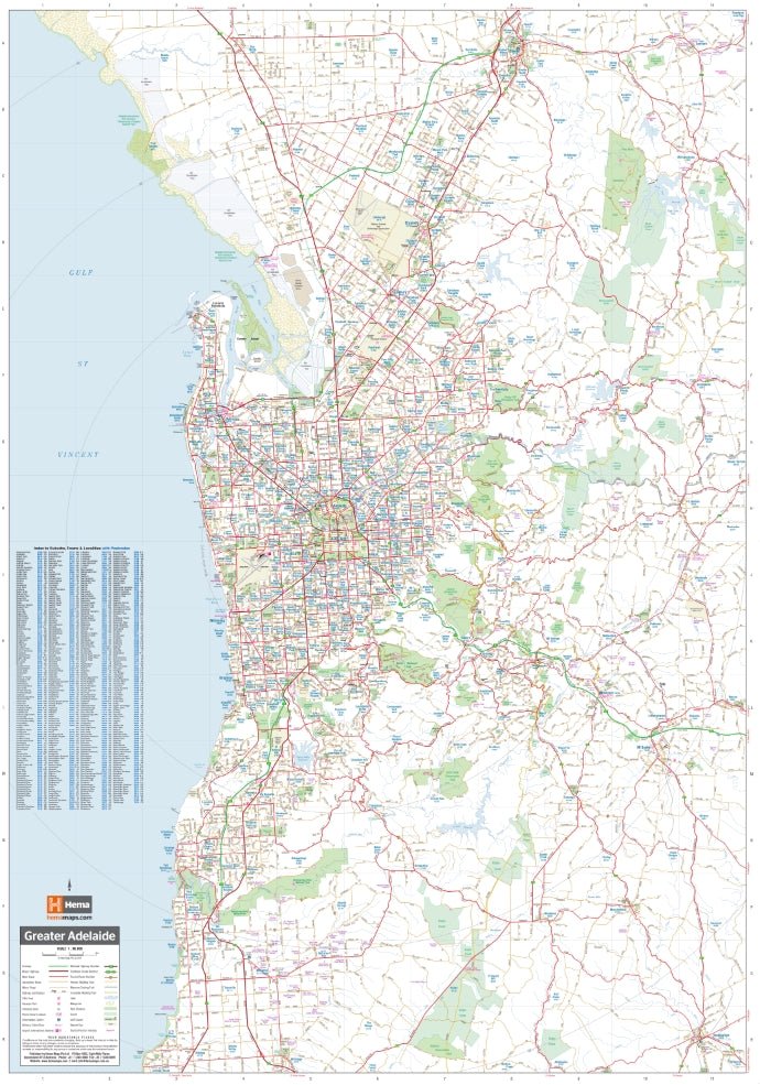 Adelaide and Region Wall Map | Hema Maps - Maps | A247 Gear