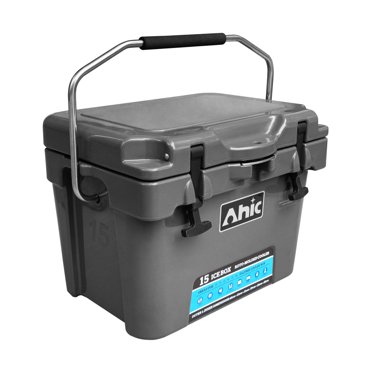 AHIC 15L Insulated ice box with handle - Grey | AHIC | A247 Gear