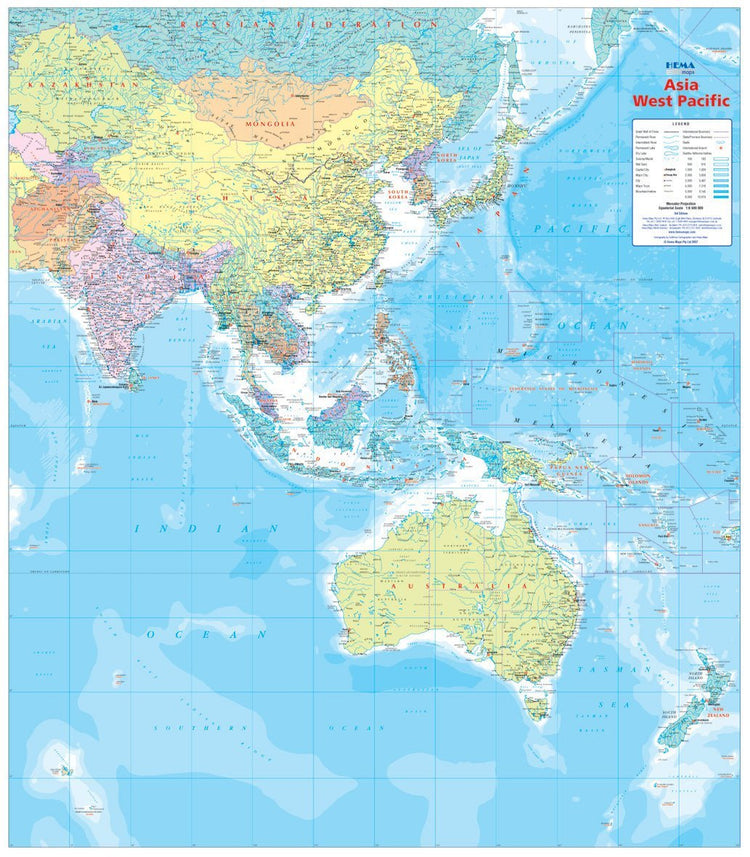 Asia & West Pacific Wall Map | Hema Maps - Maps | A247 Gear