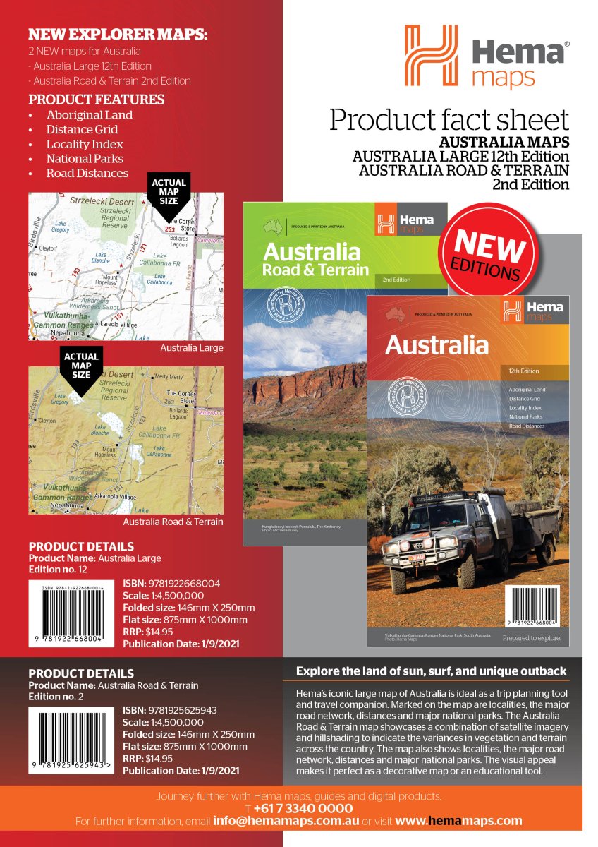 Australia Large Map | Hema Maps - Maps | A247 Gear