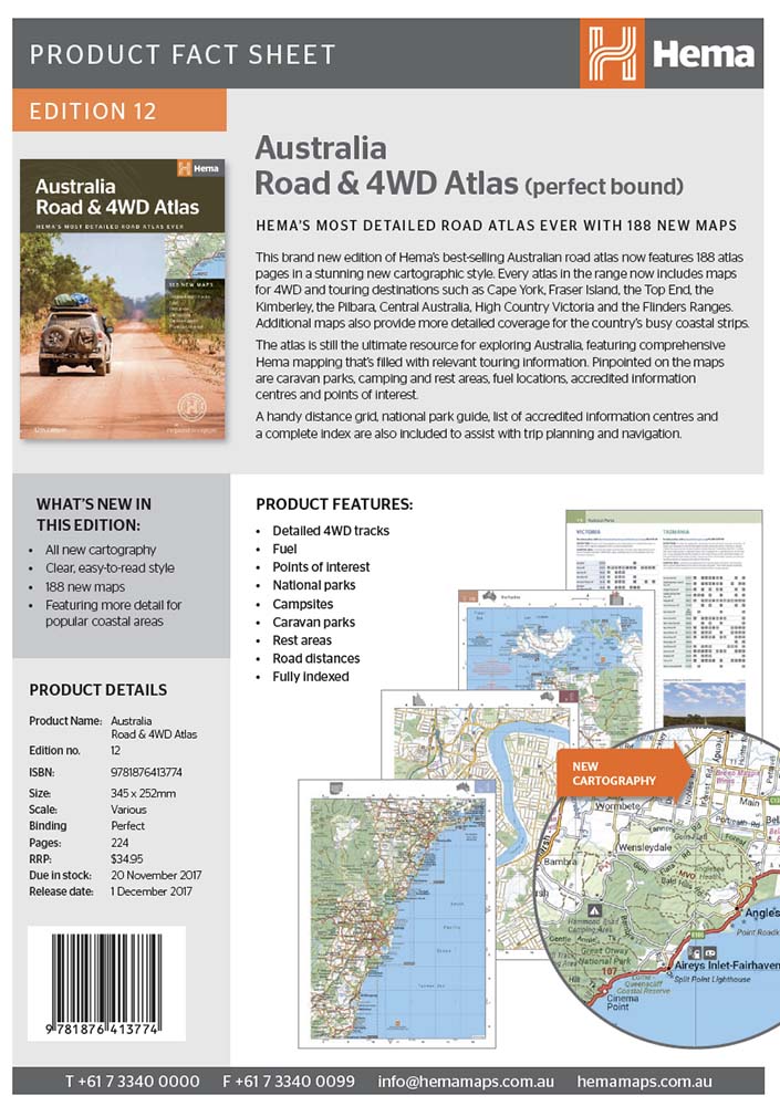 Australia Road & 4WD Atlas (Perfect Bound) - 252 x 345mm | Hema Maps - Books | A247 Gear